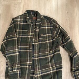 Orvis Green and Brown Plaid Shirt